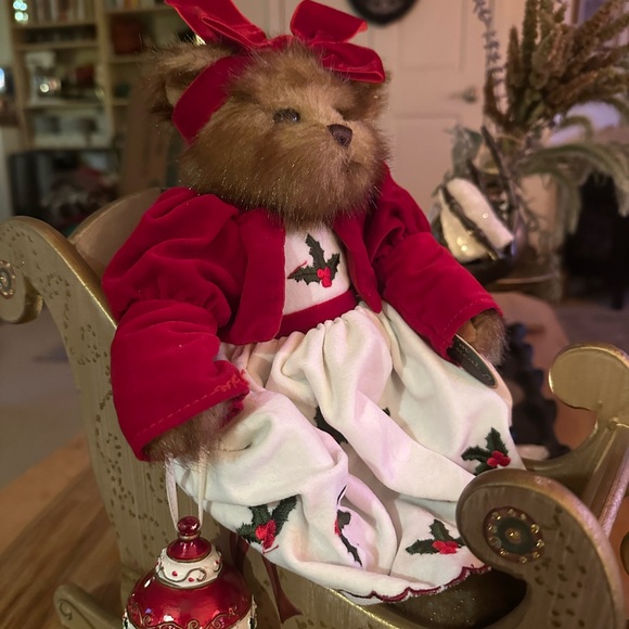 2006 Musical Christmas Bearington Bear holly ornament sleigh not included - Picture 8 of 12